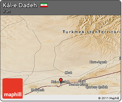 Satellite Panoramic Map of Kāl-e Dadeh