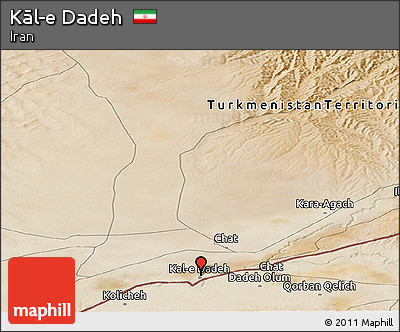 Satellite Panoramic Map of Kāl-e Dadeh