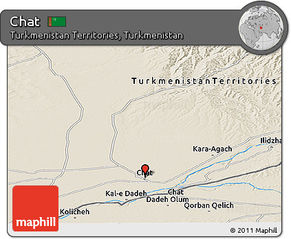 Shaded Relief Panoramic Map of Chāt