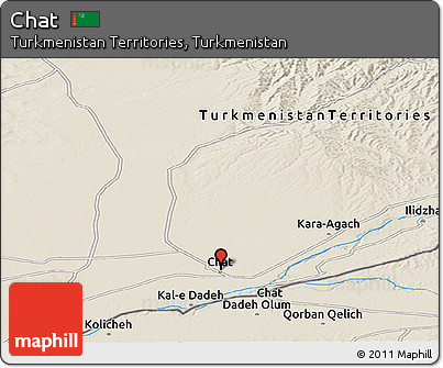 Shaded Relief Panoramic Map of Chāt
