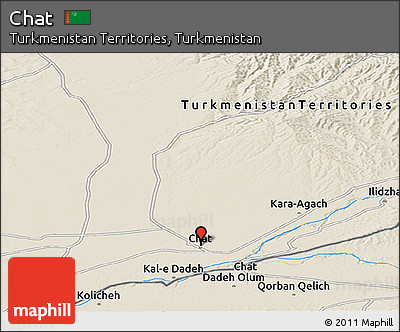 Shaded Relief Panoramic Map of Chāt