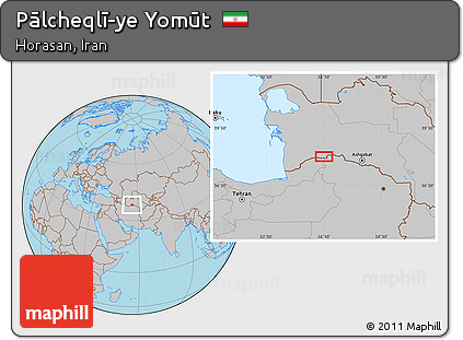 Gray Location Map of Pālcheqlī-ye Yomūt