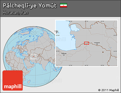Gray Location Map of Pālcheqlī-ye Yomūt