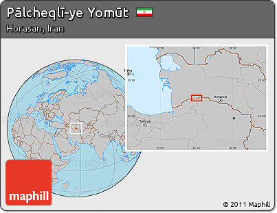 Gray Location Map of Pālcheqlī-ye Yomūt