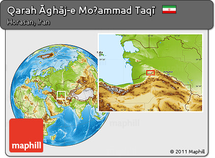 Physical Location Map of Qarah Āghāj-e Moḩammad Taqī