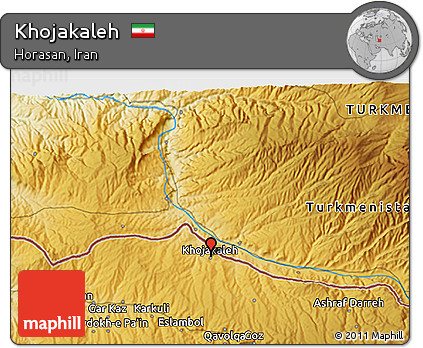 Physical 3D Map of Khojakaleh