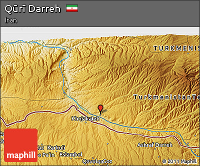 Physical 3D Map of Qūrī Darreh