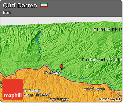 Political 3D Map of Qūrī Darreh