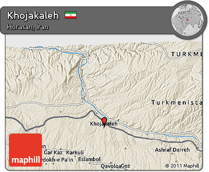 Shaded Relief 3D Map of Khojakaleh