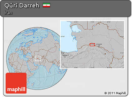 Gray Location Map of Qūrī Darreh, hill shading