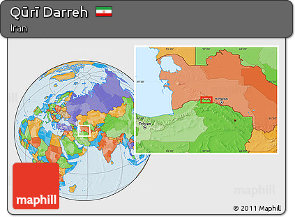 Political Location Map of Qūrī Darreh