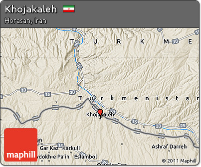 Shaded Relief Map of Khojakaleh