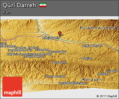 Physical Panoramic Map of Qūrī Darreh