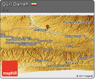 Physical Panoramic Map of Qūrī Darreh