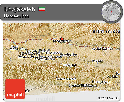 Satellite Panoramic Map of Khojakaleh