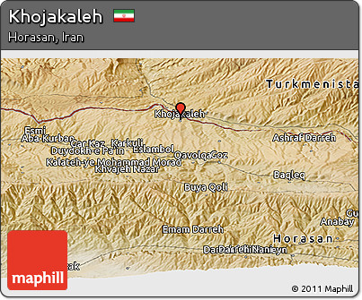 Satellite Panoramic Map of Khojakaleh