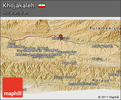 Satellite Panoramic Map of Khojakaleh