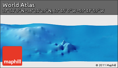Physical Panoramic Map of the Area around 38° 9' 19" N, 60° 16' 29" W