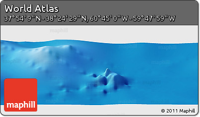 Physical Panoramic Map of the Area around 38° 9' 19" N, 60° 16' 29" W