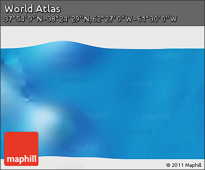 Physical 3D Map of the Area around 38° 9' 19" N, 61° 58' 30" W