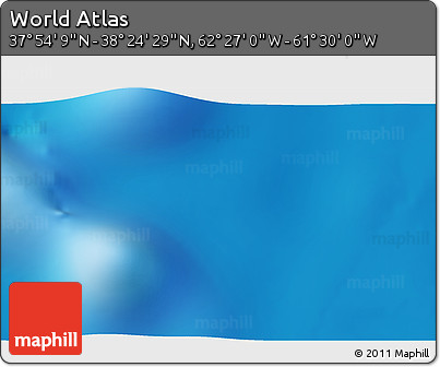 Physical 3D Map of the Area around 38° 9' 19" N, 61° 58' 30" W