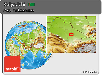 Physical Location Map of Kelyadzhi