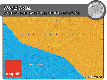 Political Map of the Area around 38° 9' 19" N, 62° 58' 30" E