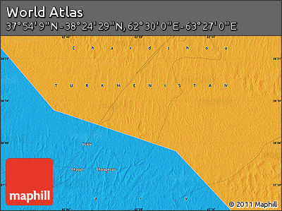 Political Map of the Area around 38° 9' 19" N, 62° 58' 30" E