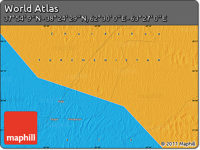 Political Map of the Area around 38° 9' 19" N, 62° 58' 30" E