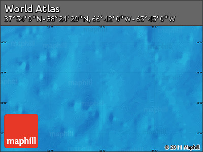 Physical Map of the Area around 38° 9' 19" N, 66° 13' 29" W