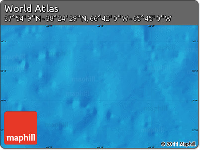 Physical Map of the Area around 38° 9' 19" N, 66° 13' 29" W