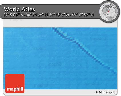 Physical 3D Map of the Area around 38° 9' 19" N, 68° 46' 30" W