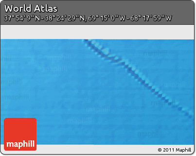 Physical 3D Map of the Area around 38° 9' 19" N, 68° 46' 30" W