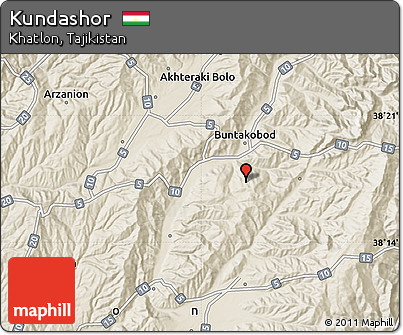 Shaded Relief Map of Kundashor
