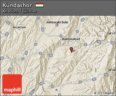 Shaded Relief Map of Kundashor