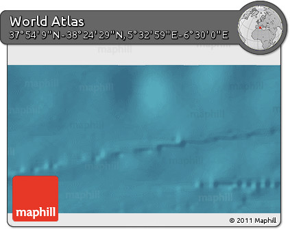 Satellite 3D Map of the Area around 38° 9' 19" N, 6° 1' 30" E