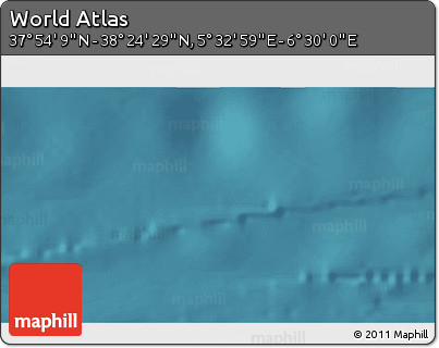 Satellite 3D Map of the Area around 38° 9' 19" N, 6° 1' 30" E