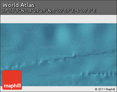 Satellite 3D Map of the Area around 38° 9' 19" N, 6° 1' 30" E