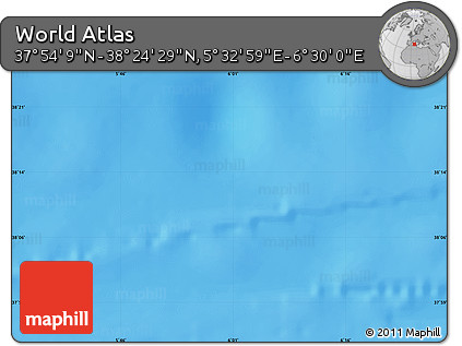 Physical Map of the Area around 38° 9' 19" N, 6° 1' 30" E