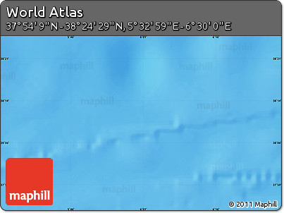 Physical Map of the Area around 38° 9' 19" N, 6° 1' 30" E