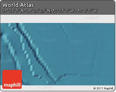 Satellite 3D Map of the Area around 38° 9' 19" N, 70° 28' 29" W