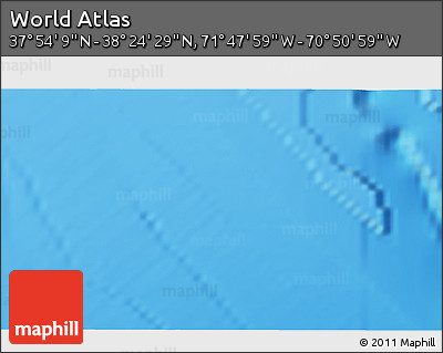 Physical 3D Map of the Area around 38° 9' 19" N, 71° 19' 29" W