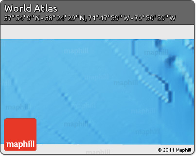 Physical 3D Map of the Area around 38° 9' 19" N, 71° 19' 29" W