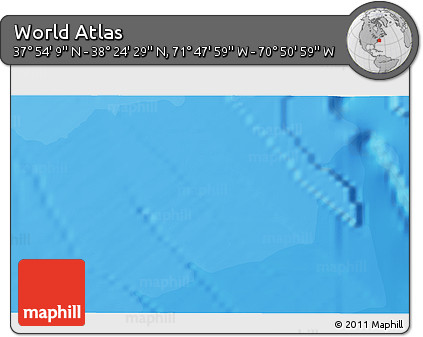 Political 3D Map of the Area around 38° 9' 19" N, 71° 19' 29" W