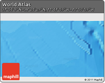 Political 3D Map of the Area around 38° 9' 19" N, 71° 19' 29" W