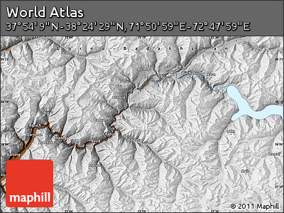 Physical Map of the Area around 38° 9' 19" N, 72° 19' 29" E