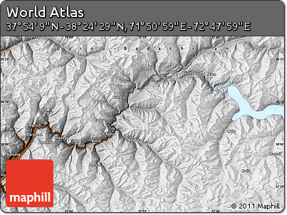 Physical Map of the Area around 38° 9' 19" N, 72° 19' 29" E