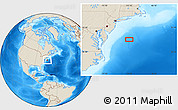 Shaded Relief Location Map of the area around 38° 9' 19" N, 72° 10' 30" W