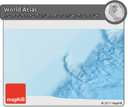 Physical 3D Map of the Area around 38° 9' 19" N, 73° 52' 30" W