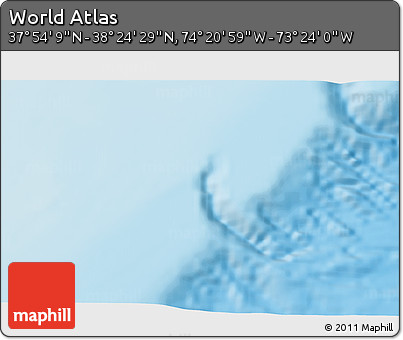 Physical 3D Map of the Area around 38° 9' 19" N, 73° 52' 30" W